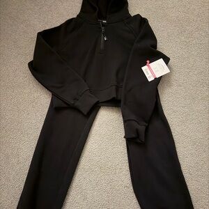 Athleta Girls Black Jogger and Hoodie Set